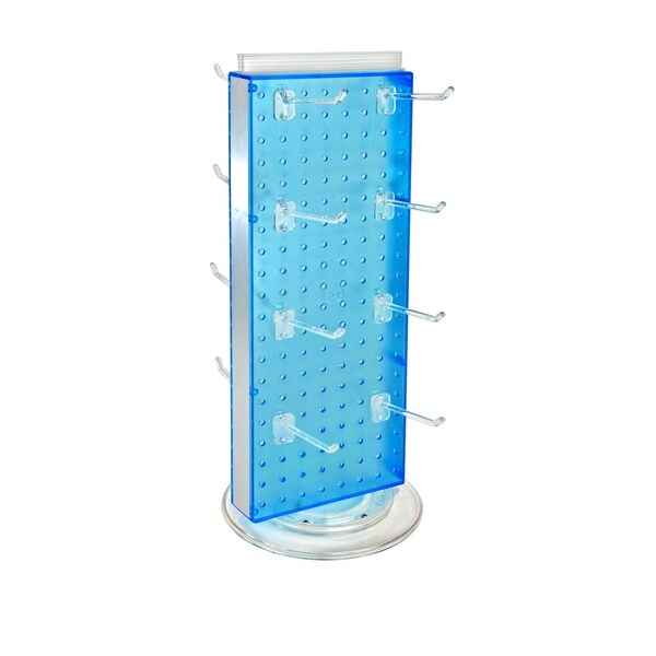 Revolving 8''W x 20.625''H Pegboard Counter Display w/16 4''Hooks